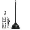 <LazMall> Classic 4.5" PVC Handle TOILET Pump Pressure Suction Drainage Sink Plunger Good Quality (BLACK). 