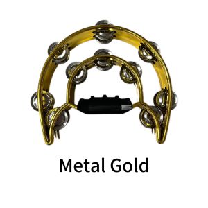 Color & Metallic Colour Tambourine Double Half Moon Shaped Hand Tambourine | Karaoke Performance Party Free Style Dance