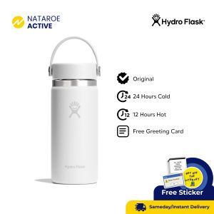 Hydro Flask Tumbler / Botol Minum 16oz Wide Mouth Flex Cap - White
