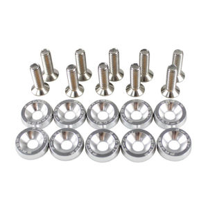 HCHC MALL Car Styling 10PCS Car Fender Car Fasteners M6 Engine styling Car Modified Bolts JDM Washer Car Modified Washer License Plate Bolts