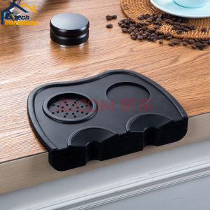 Coffee Tamper Mat ยางรองแทมเปอร์ รองแทมเปอร์เข้ามุม ยางรองกดกาแฟ ยางรองโต๊ะกดกาแฟ แผ่นยางซิลิโคนรองแทมเปอร์ แบบเข้าขอบ สีดำ สามขนาด