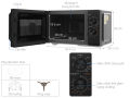 Lò Vi Sóng Toshiba 25 Lít MW3-MG25PE(BK) – Tích Hợp Nướng, Điều Khiển Cơ, Bền Đẹp. 