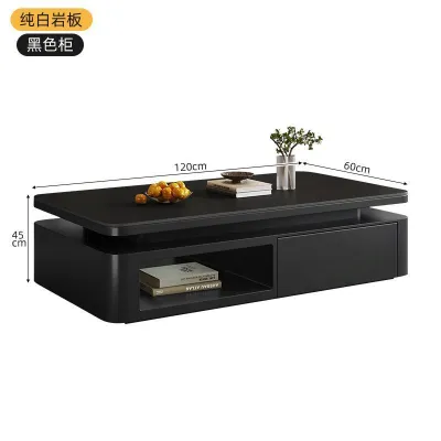 Italian Modern Sintered Stone Coffee Table with Storage – 2026 New Arrival Light Luxury Minimalist Design for Any Home