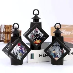 Halloween decoration diamond-shaped portable lantern candle light Halloween party atmosphere light window display props Halloween ornaments