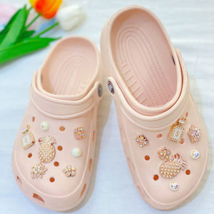 Luxury Style No. 5 Perfume Bottle Crocs Charms Shoes Accessories Alloy Crystal Diamond Removable Pineapple Decorative Buckle for Crocs