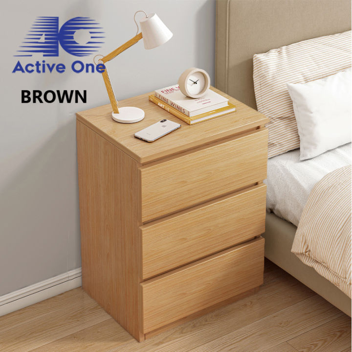 ACTIVEONE 3 Drawers Bedside Table Simple Modern Small Storage Rental Room Bedroom Bedside Rack ...