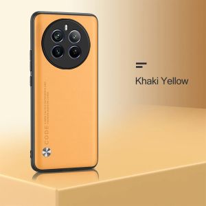 Case for Realme 12 Pro+ 12pro 12 + 5G Case Plain Skin Leather Back Cover TPU Soft Frame Protect Funda