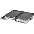 Cuisinart GR-35 Griddler Compact Grill 1200W Griddler Junior 4-in-1 Multifunctional Griddle, Steak Machine Grill and Panini Press Bundle. Small household Breakfirst machine, Separable parts, Dishwasher safe, Recipes provided, Grey. 