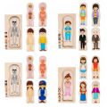 BEIBEI Educational Toys Early Learning Toys Multi-Layer Wooden Human Body Puzzle Boys Girls Parent-child Interaction Body Structure Puzzle Learning Toys Panel Toy Educational Anatomy Jigsaw Cognitive Teaching Aids. 