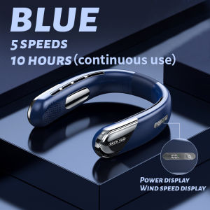 [READY STOCK] 2024New Neck Fan Typc-c Rechargeable Bladeless Fan Mni Hanging Super battery Life 5 Speeds Adjustable