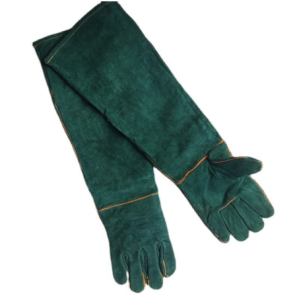 Pet Gloves Pet Training Processing Gloves Cowhide Anti-Scratch And Anti-Bite Protective Gloves Suitable For Dogs Cats Birds Snakes Parrots Lizards(Green)