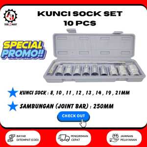Kunci Sock Set 10 PCS CPT National Kunci Sok Wrench Set Shock 8-24MM