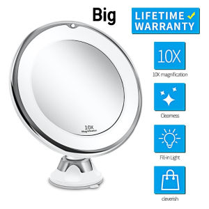 READY STOCK!!! Suction Cup Makeup Mirror with LED Light | Portable & Brightness Adjustable Makeup Mirror 吸盘式化妆镜 带LED补光灯