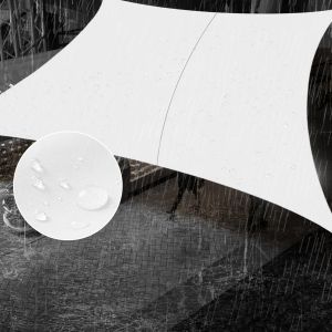Waterproof Sun Shade Sail White Rectangle UV Block Sunshade for Backyard Yard Deck Patio Garden Outdoor Activities and Facility(We Make Custom Size)