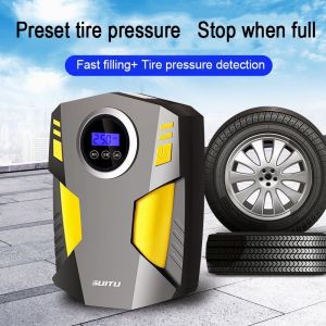 Car Air Compressor 12V Mini Inflatable Pump Electric Auto Car Air Pump With LED Lamp For Motorcycle Bicycle Car Tyre Inflator Wireless Electric Air Pump 150 PSI