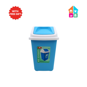 Garbage Bin with Swing Lid for Indoor or Outdoor Use Household Trash Bin