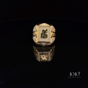 N1211 Nhẫn nam chạm khắc chữ thiết kế sang trọng có lót lòng JOJO