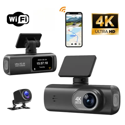 Camera hành trình Karsoul Dash Cam 4K UHD WiFi 2160P điều khiển ứng dụng thông minh WDR tầm nhìn ban đêm chế độ đỗ xe cảm biến G ghi lặp chế độ đỗ xe 24h.
