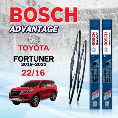 BOSCH ใบปัดน้ำฝน แบบก้านเหล็ก แบบคู่ TOYOTA FORTUNER ปี 2004-2023 โตโยต้า ฟอร์จูนเนอร์ รุ่น ADVANTAGE