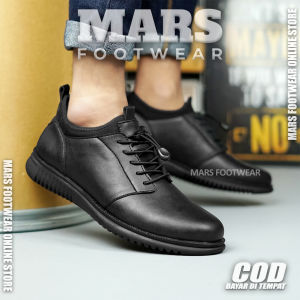 MARS Salvatore Sepatu Pantofel Formal Pria Kantor Kuliah Sekolah Hitam