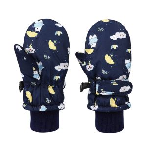 MUQZI Waterproof Children Ski Gloves Windproof Thickened Warm Mittens Stylish Elastic Cuff Kids Winter Gloves Outdoor