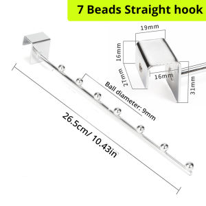 7 Beads Waterfall Hanger Rack No Drill Stainless Steel Waved Clothes Hook Garment Display Hook for Bathroom Bedroom Laundry Room Clothing Display