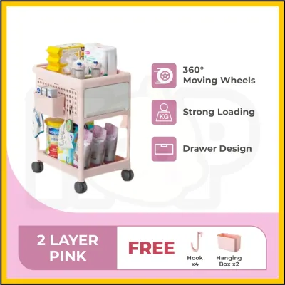 2/3/4 Layers Multipurpose Storage Rack Trolley Rack Baby Storage Rack Troli Rak Baju Baby Bertingkat Drawer Compartments