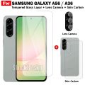 Paket 3in1 Tempered Glass Samsung A56 A36 A26 5G Pelindung Layar Clear Free Lens Camera Dan Garskin Belakang. 