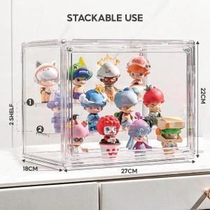 Large Popmart Display Box Acrylic Storage Case Labubu Organiser Figurine Shelf Rack