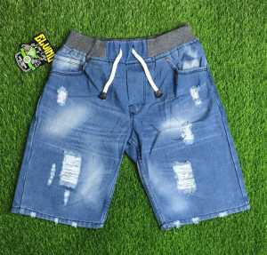 Celana Jeans Pendek Sobek Robek Denim Pria Laki2 Cowok Cowo Pinggang Karet Melar Tali Kolor Ukuran Jumbo Terbaru 2023 Warna Biru Navy Dongker Muda Thin Brown Cokelat
