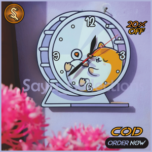 Jam Dinding Aesthetic Karakter Roll Hamster