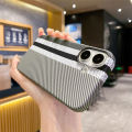 Carbon Fiber Kevlar Pattern PC Armor Case Shockproof Retro Lines Cover Business And Luxury iPhone 16 15 14 Plus 13 12 11 Pro Max. 