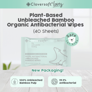 ❤️ Cloversoft Loves Antibacterial Unbleached Bamboo Organic Wet Wipes [40 sheets]