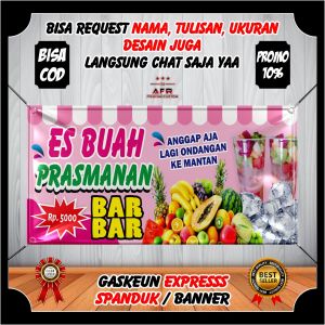 Spanduk Banner Backdrop Es Buah Viral Prasmanan Segar - Banner Jualan Es Buah