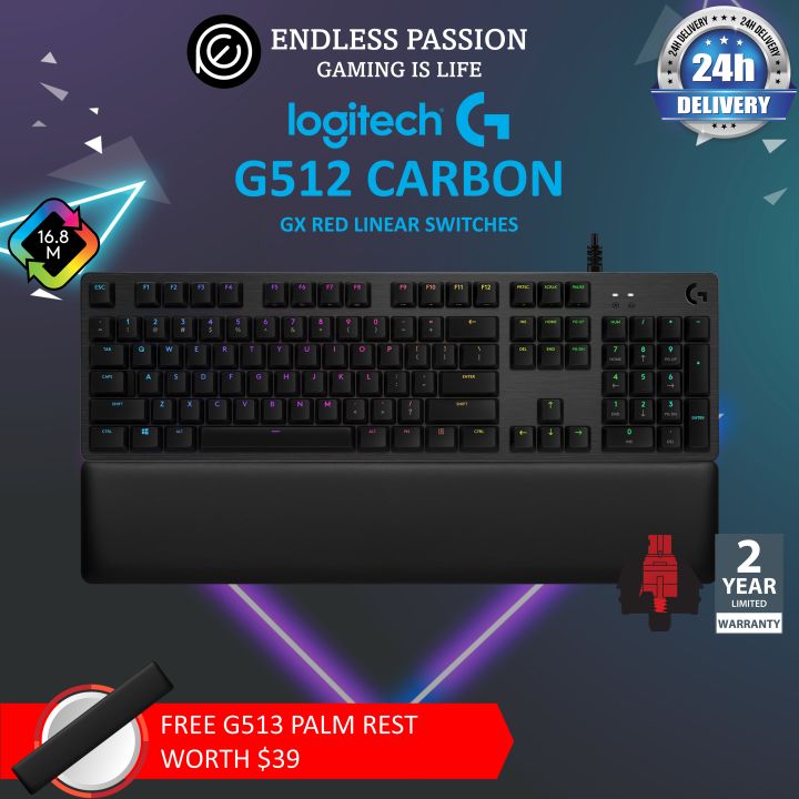 Logitech G512 Carbon RGB Mechanical Gaming Keyboard FREE G513 WRIST