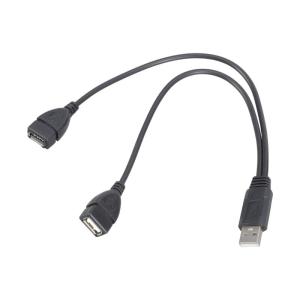 Male USB to Double USB Female Y Splitter Cable Adapter Cord 480Mbps Data Transmission for Phones Device Charging