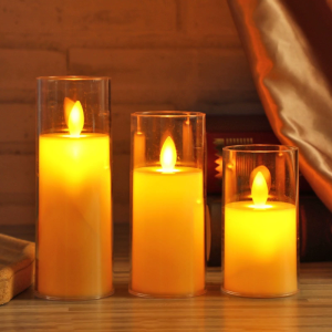 โคมไฟกระจกเทียมแบบใช้ไฟไม่มีเปลวไฟพร้อมตกแต่งบ้านแต่งงานเปลวไฟที่สมจริง