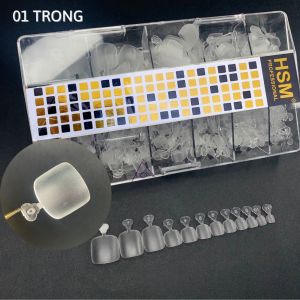 Móng Úp Chân Ngắn HSM Đục Trong Chính Hãng Loại 1 Hộp 500 Móng chuyên dụng làm nail