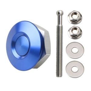 UNMEGONI 1set 32mm Quick Latch Hood Pins Lock Aluminum Alloy Universal Quick Release Fasteners Lock High Quality Carbon Fiber Pattern Car Bumper Hood Pin Lock For Moset Car