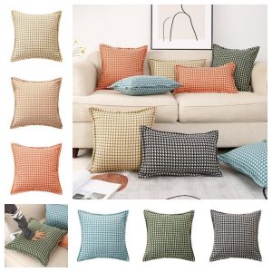 30x50cm/40x40cm/50x50cm/60x60cm Cotton And Linen Houndstooth Pillowcase Luxury Retro Sofa Cushion Covers Elegant Bed Backrest Pillow Cover Chic Living Room Decor