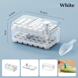 Ice Cube Trays Set Press Ice Grid 56 Pcs Ice Cube Tray with Lid & Bin Easy Release & Space Saving