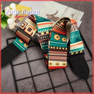 zhanjietun Guitar Strap Multi-Color Belts Adjustable Colorful Printing Nylon Guitar Straps