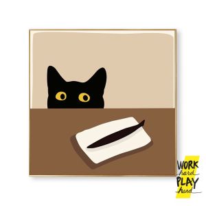 WHPH Shop รูปติดผนังมินิมอล ลายน้องแมว ป้ายร้านกาแฟ ของตกแต่งร้านกาแฟ คุณภาพงานส่งออก ขายบน Amazon อเมริกาและยุโรป