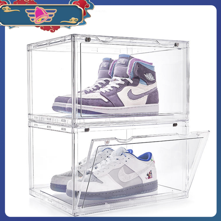 Acrylic transparent shoe box with drawerstyle AJ highheel