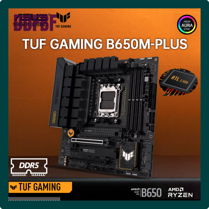 Dfbf ASUS TUF B650M เกมและซ็อกเก็ตเมนบอร์ด AM5 AM5สำหรับ AMD Ryzen ...