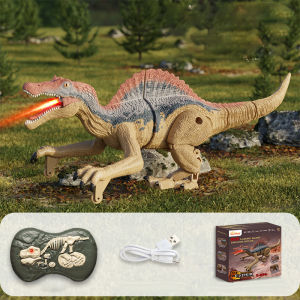 Leiao UT【🔥READY STOCK 🔥】Jurassic Mainan Remote Control Dinosaurus/Mainan binatang anak / mainan model binatang /Hadiah Ulang Tahun/Simulasi Velociraptor Tyrannosaurus Rex Berjalan dan Getaran Suara