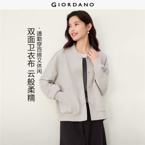 GIORDANO Women Jackets Baseball Collar Jackets Kanga Pockets Loose Fit Fashionable Casual Jackets 13376617