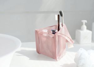 WRF37 Tas Model Jaring Triangle Waterproof Kosmetik Toiletaries Travel Multifungsi Impor TKM