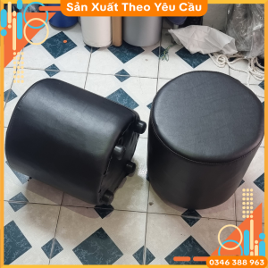 [Xả Kho - Giá Xưởng]Ghế Đôn Tròn Sofa Màu Đen Bọc Vải Ghế Bàn Trang Điểm Loại Tròn