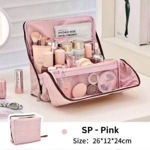 Travel Cosmetic Bag Portable luggage Makeup Bag Large Travel Compartment Makeup. Magnetic Stand-up Makeup Bag